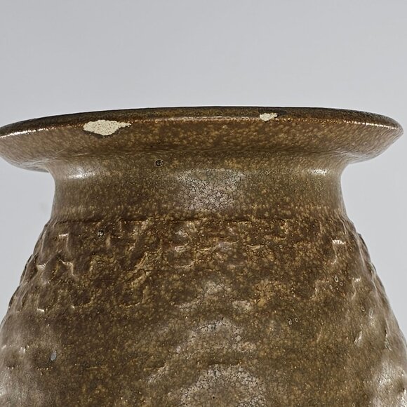 Vintage Wishon Harrell Stoneware Art Pottery Vase Signed Mid Century *Chipped* - Picture 6 of 9